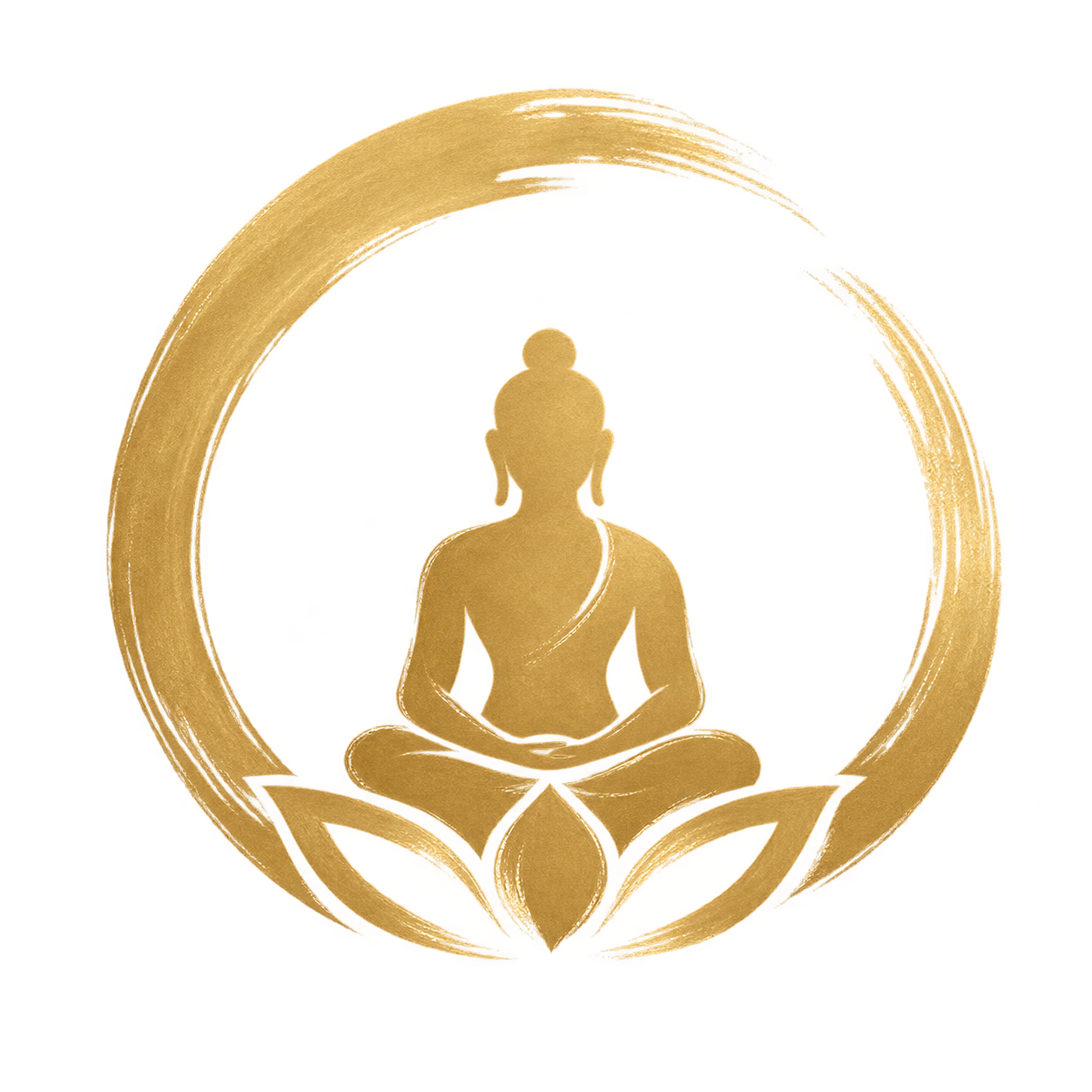 Gold meditation and ensō emblem